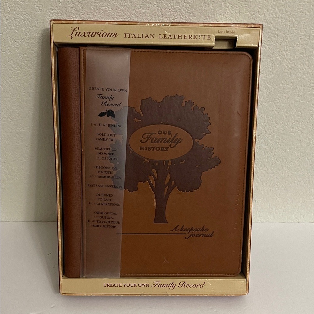 NEW Create‎ Your Own Family Record A Keepsake Journal Italian Leatherette